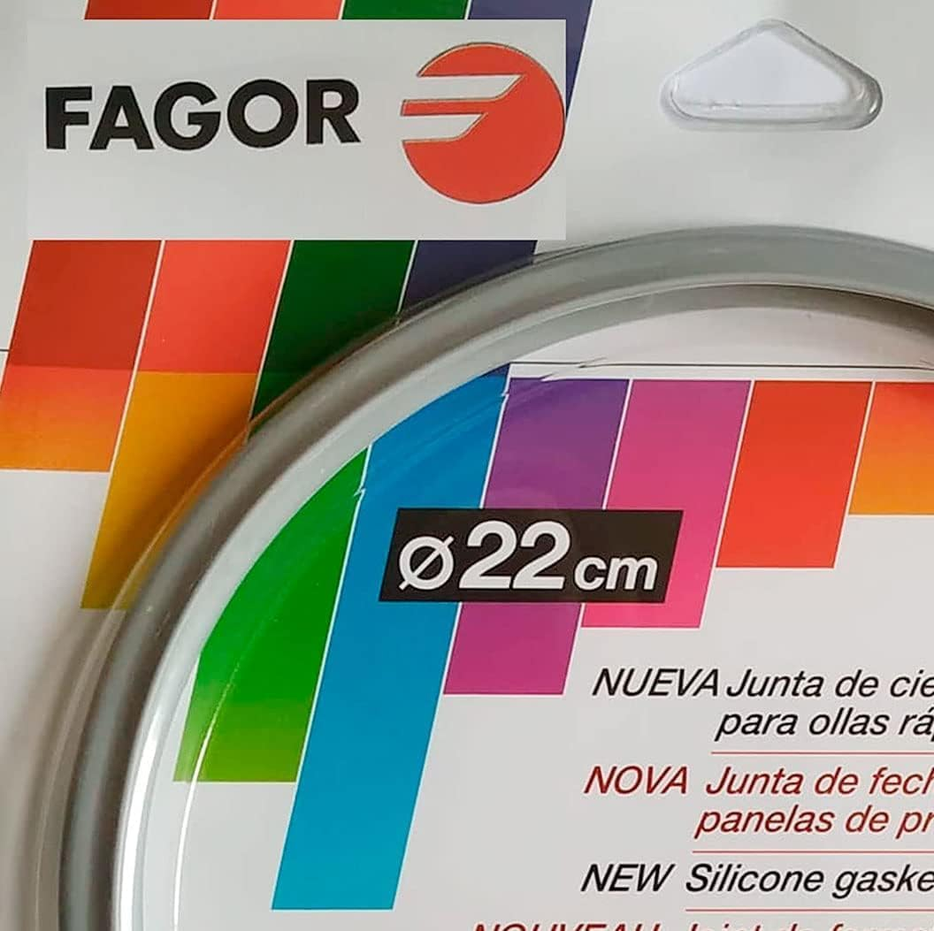 Fagor M18804554 Rubber Pressure Cooker Compatible with Fagor Pressure Cooker with an Inner Diameter of 22 Cm, Silicone, Diameter 22 Cm, Grey