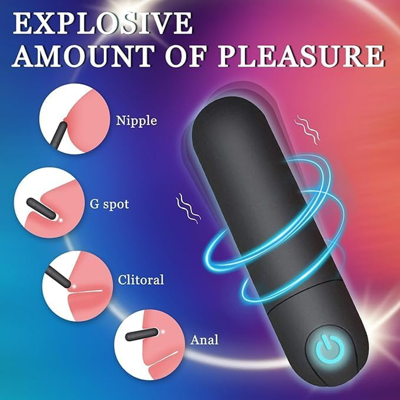 Black Silicone Mini Bullet Vibee - 10 Modes Rechargeable Bullet Waterproof -Toys for Women Men Adult image number 6