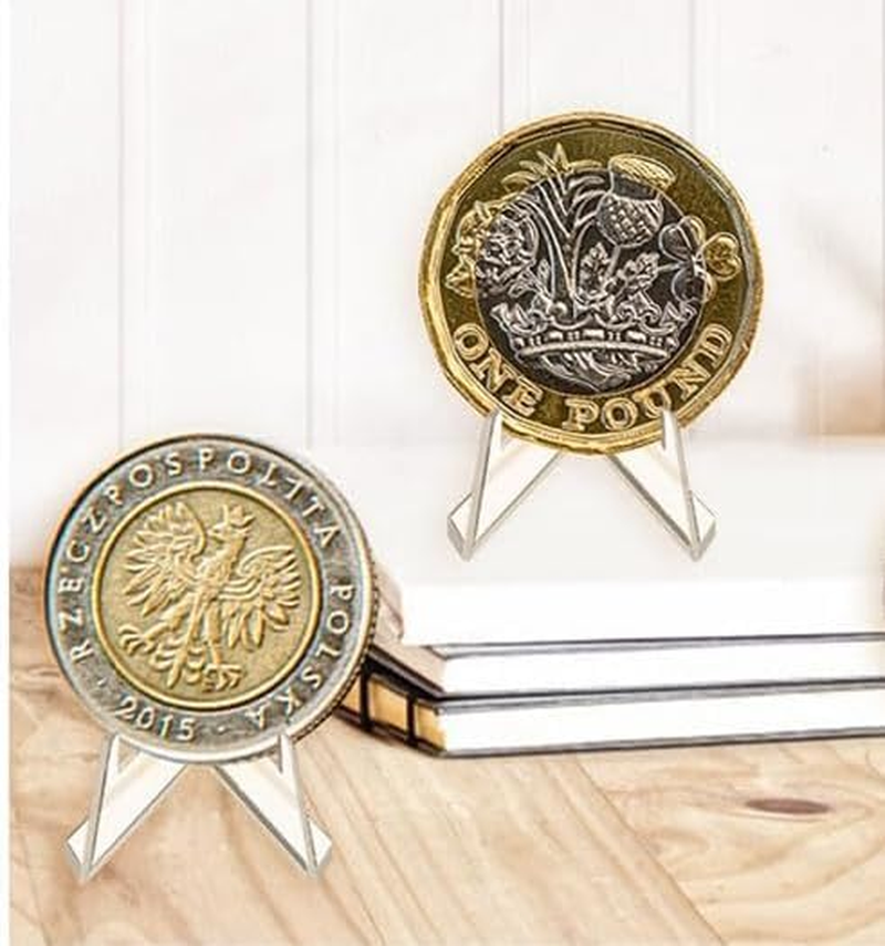 Card Display Stand, Acrylic Card Display Clear Mini Card Stands Sports Card Holder for Display Challenge Medals Baseball Card Trading Cards Coin Graded Card(30 Packs) image number 1