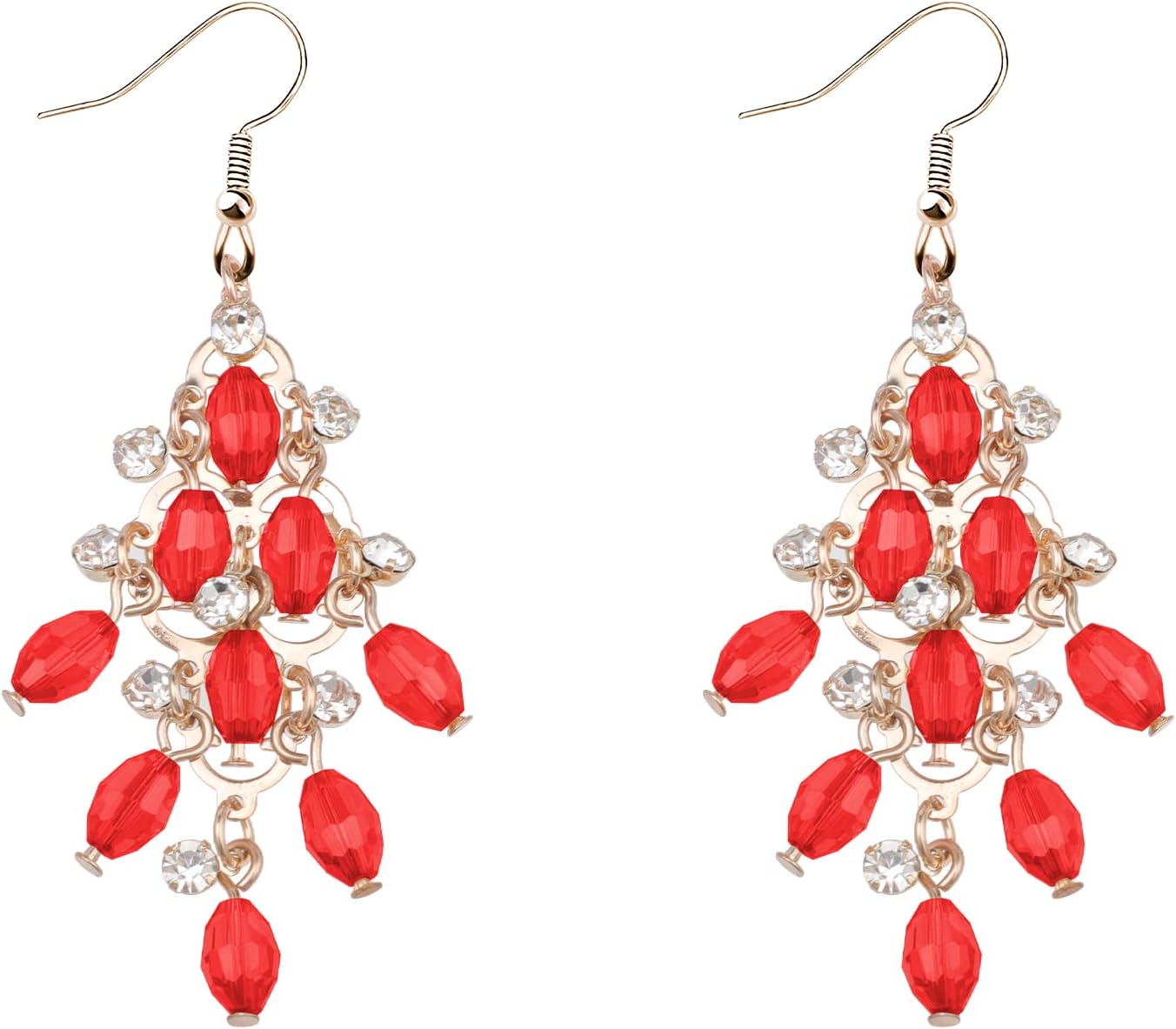 Hofar New Year Earrings Bohemia Vintage Dangle Earrings Boho Retro Rhinestone Drop Earrings Gift for Women