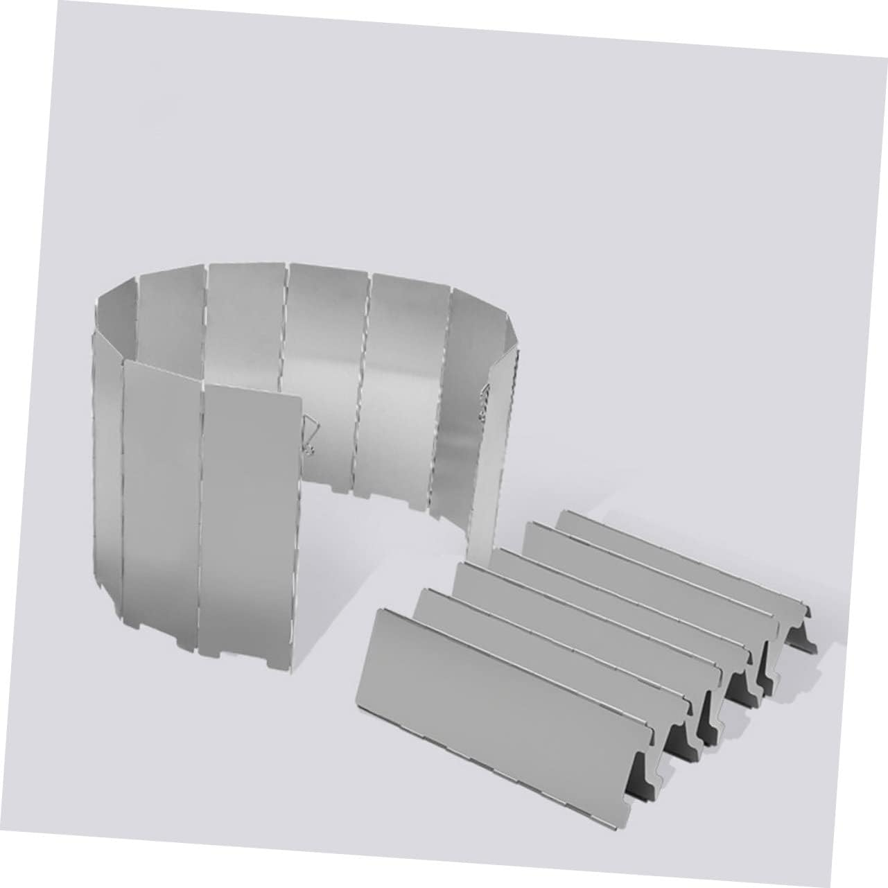 Folding Camp Stove Wind Screen 12Pcs Aluminum Alloy Outdoor Burner Windshield Lightweight Portable Camping Cooker Windscreen for Bbq Picnic Use image number 4