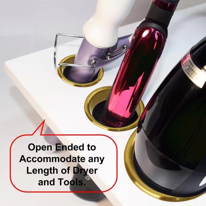 QUEESALN Salon Hair Styling Station Dryer Curling Iron Appliance Hot Iron Tools Tube and Comb Accessories Holder Tube Package Salon Station Organizer Holder Iron Tube (Golden) image number 5