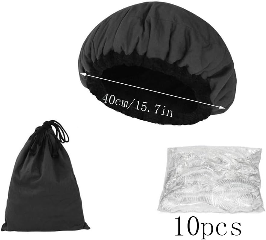 Armastuse Hair Treatment Cap,Heat for Deep Conditioning,Heat Therapy and Thermal Spa Steamer Gel with 10 Pcs Disposable Shower Caps for Treatment image number 2