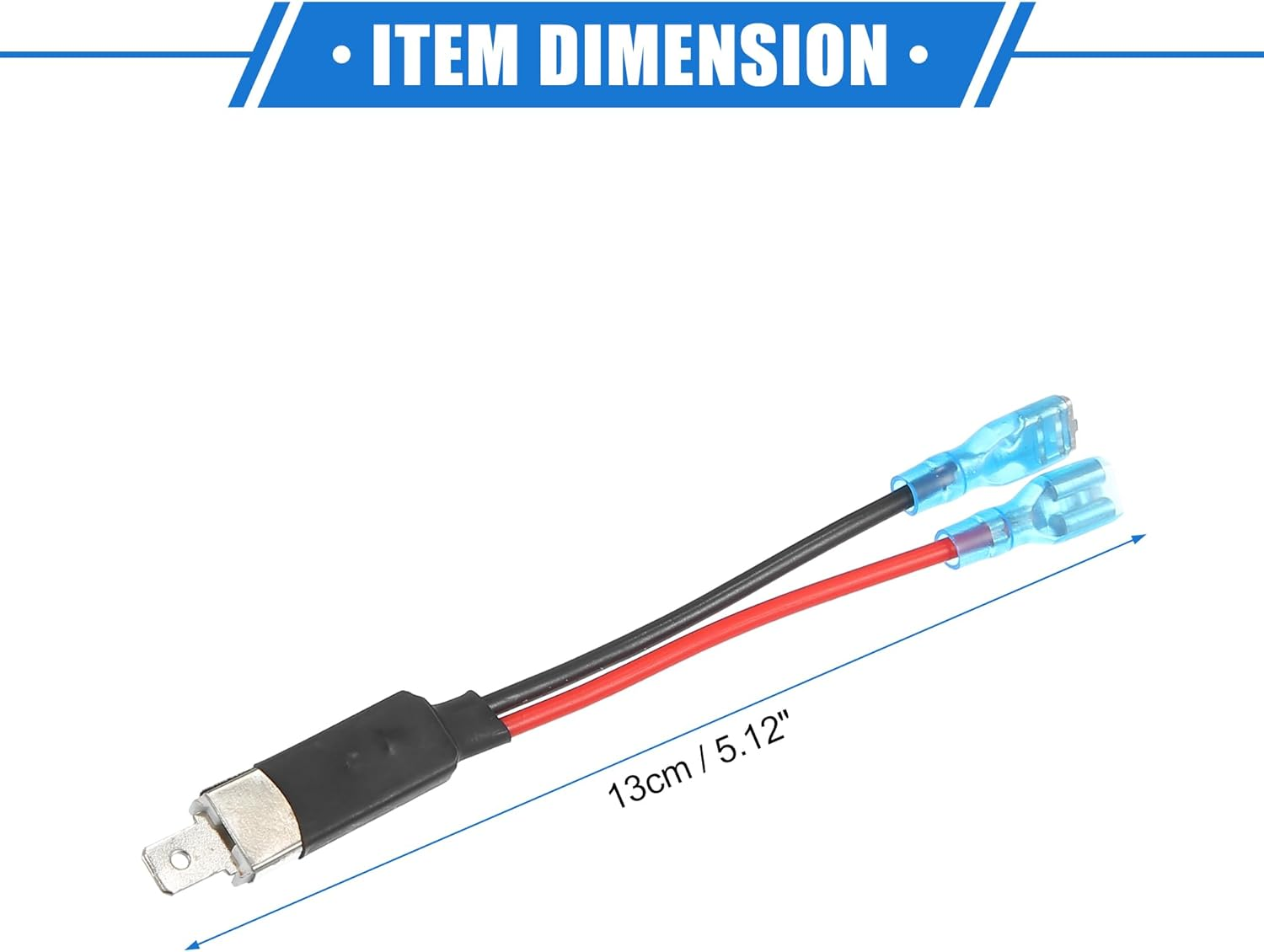 X AUTOHAUX 4 Pcs H1 Male LED Headlight Adapter Wiring Harness Socket Extension Converter Cable, Universal for Car Truck Durable Metal Silver Tone image number 1