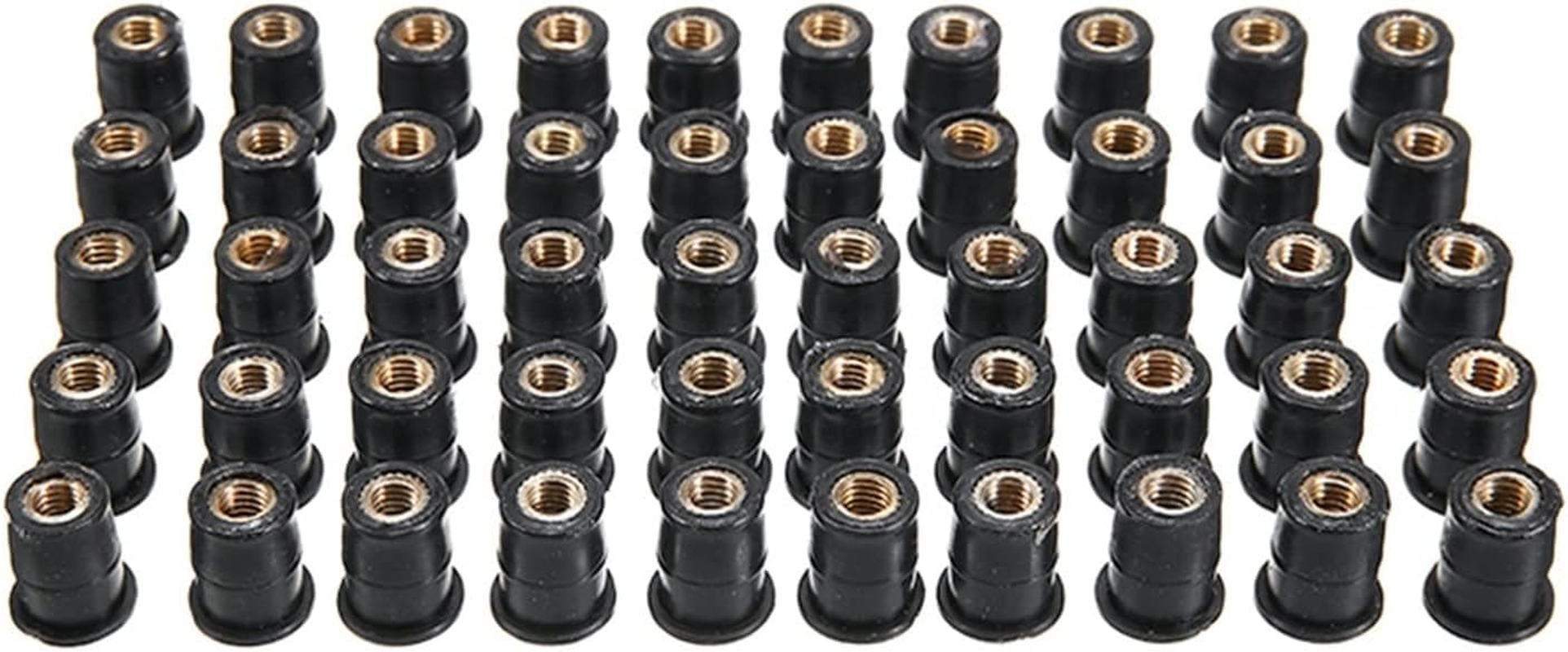 TURRA 50Pcs/Set Motorcycle Scooter M5 Metric Rubber Well Nuts Windscreen Windshield Fairing Cowl Accessories image number 3