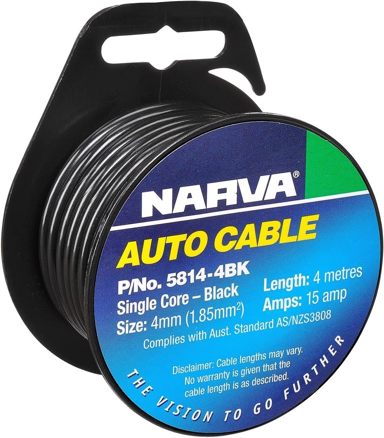 Narva 15A Auto Cable, 4 Mm Diameter, Black