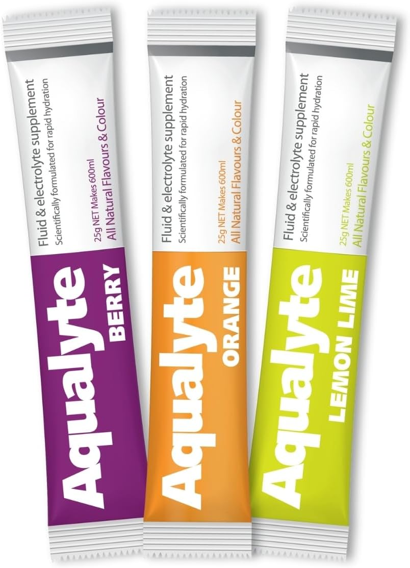 Aqualyte Hydration & Electrolyte Supplement, Natural Hydration Support, Great Taste, Rapidly Absorbed, Packed with Essential Electrolytes, Mixed Flavour, 25G Sachets, Makes 600Ml, Box of 50 image number 6