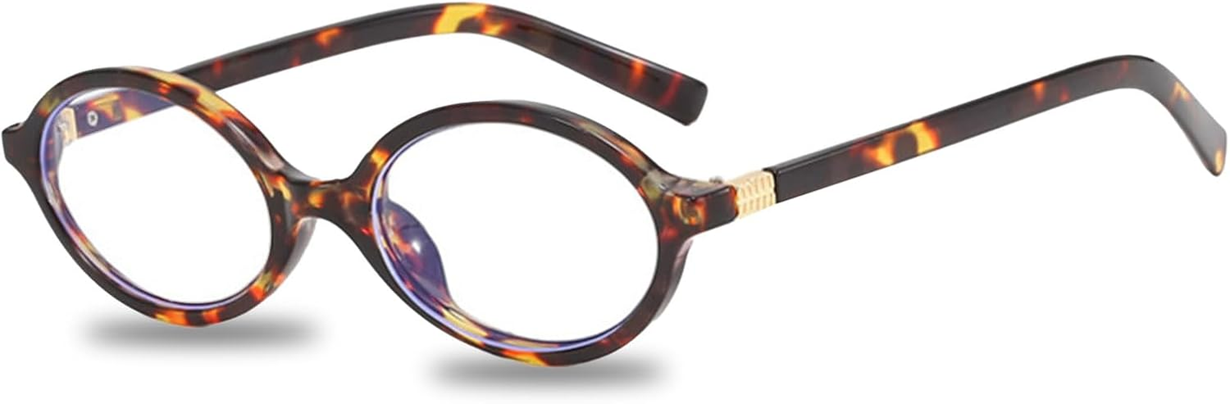 Xolixorium Blue Light Glasses, Oval Frame anti Eyestrain Glasses for Reading, Texting, Gaming, Prevent Headaches, Unisex image number 1