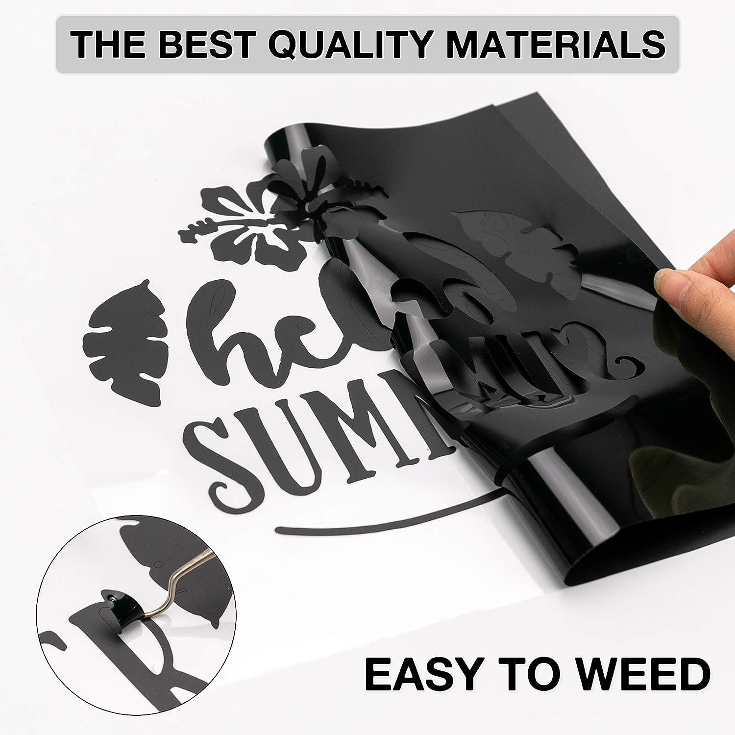 YRYM HT Black Permanent Vinyl &ndash; Adhesive Vinyl Rolls &ndash; 12&rdquo;X10Ft Black Vinyl Glossy for Cricut & Silhouette Cameo, Craft and Decals Cutters image number 2