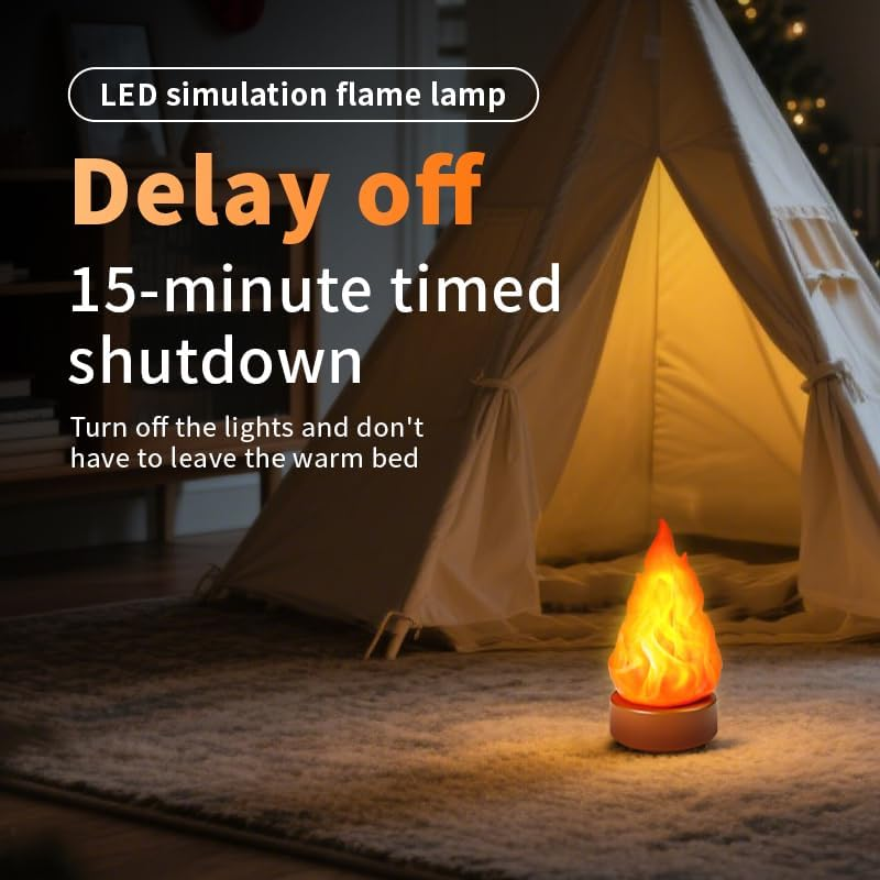 Werncy Rechargeable 3D Flame Light with 3 Modes: Long-Lasting, Flickering, and Timed Realistic Flame Effects, Suitable for Indoor/Outdoor Halloween, Christmas, Camping, and Home Decoration image number 2