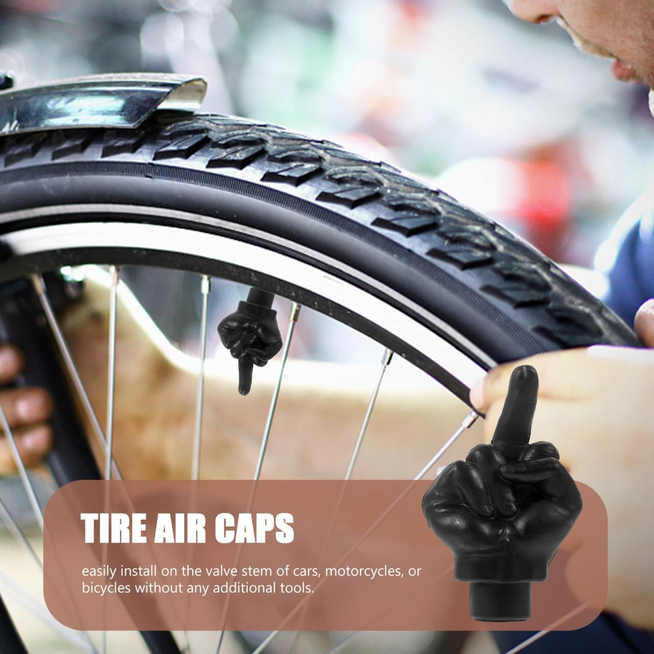 Vaguelly 4Pcs Valve Stem Caps for Cars Suvs Motorcycles Easy Installation Dirtproof Design for Friends - Chocolate image number 7