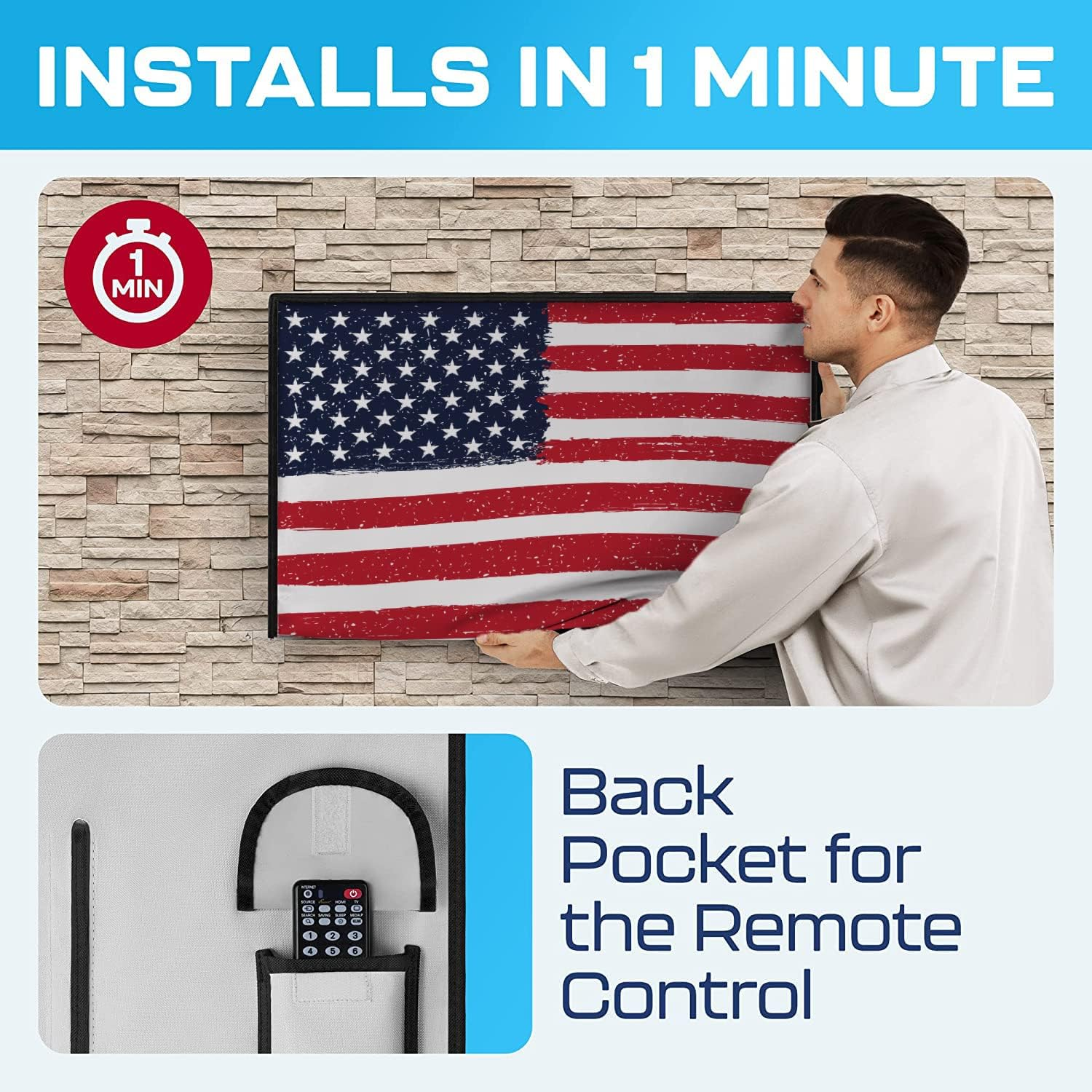 Garnetics Outdoor Tv Cover 43 Inch Waterproof and Weatherproof TV Covers | Outdoor TV Enclosure | Smart Shield TV Screen Protector for outside TV | Cover for Moving | TV Display Protectors image number 4