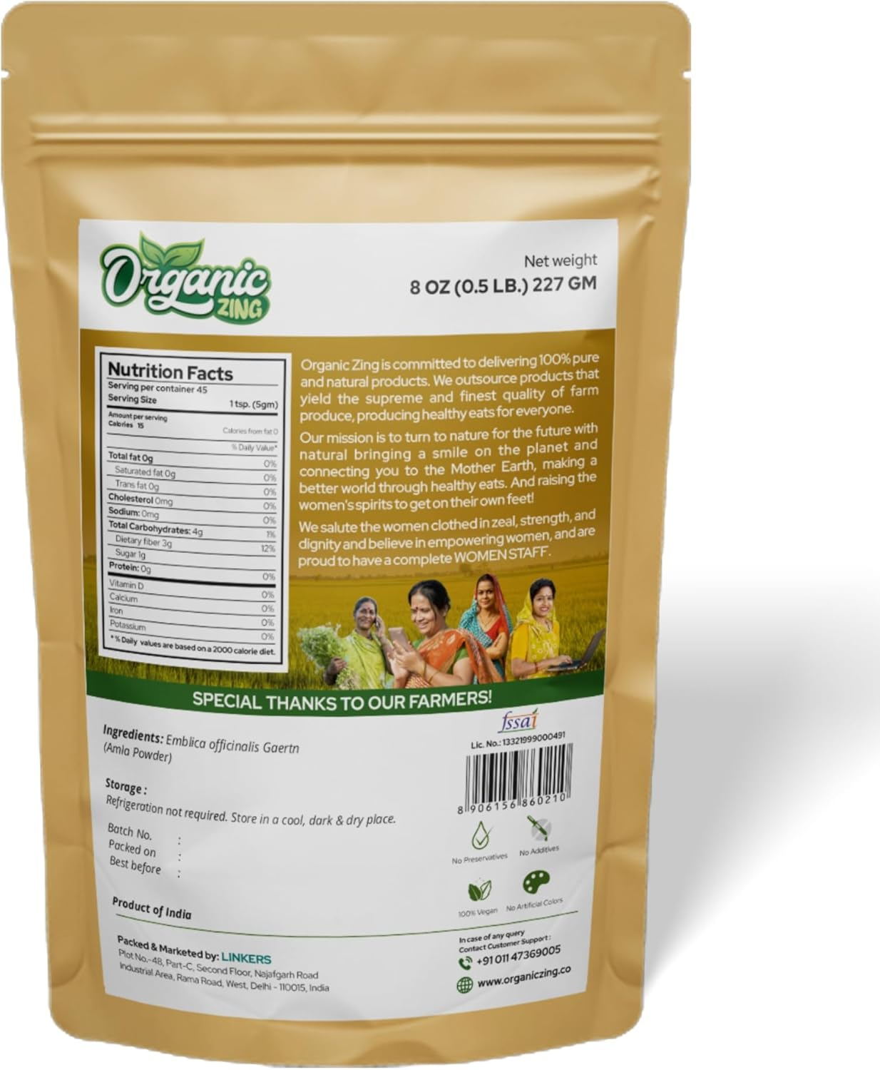 Organic Zing Amla Powder | Gluten-Free & Vegan | Raw Indian Gooseberry Powder | Finely Ground for Hair, Skin & DIY Use | 227G / 8 Oz (Pack of 2) image number 6