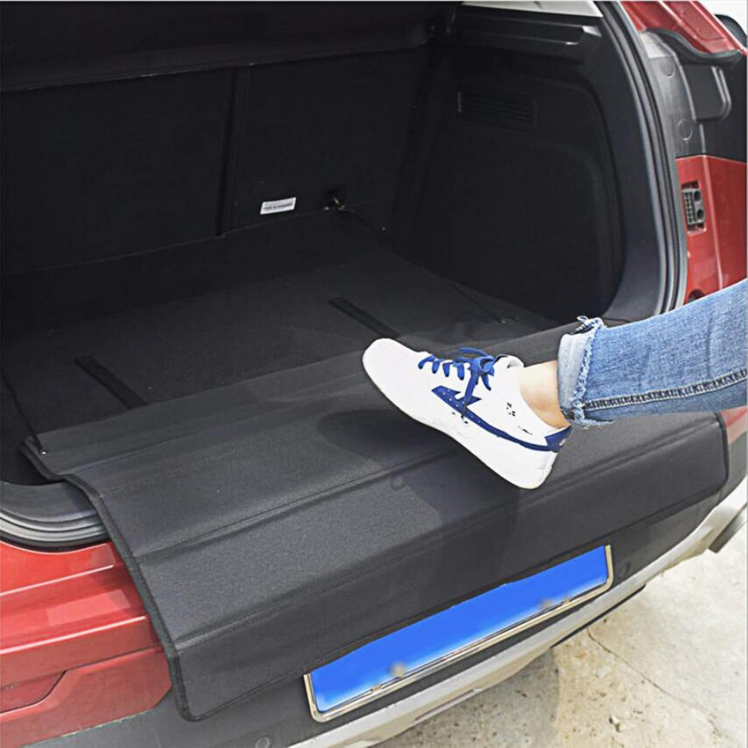 Foldable Car Bumper Guard Truck Rear Bumper Protector, Universal Trunk Mat Cargo Liner Floor Mat