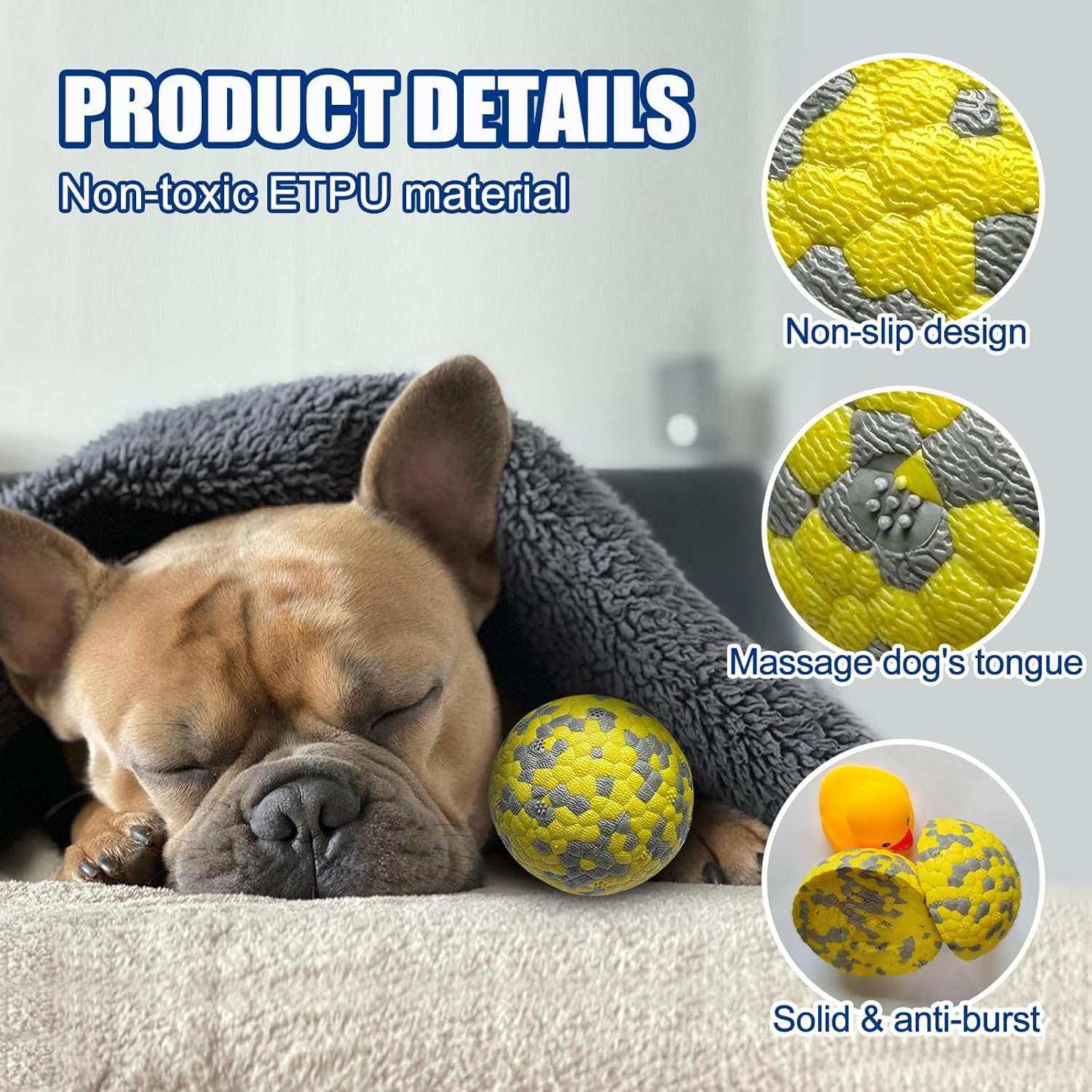 Mankoda Dog Balls, Indestructible Tennis Balls for Dogs, Durable Bouncy Dog Toy Balls for Aggressive Chewers, Interactive Dog Toys for Fetch Game, Lightweight Floating Dog Water Toy (4 Pack)