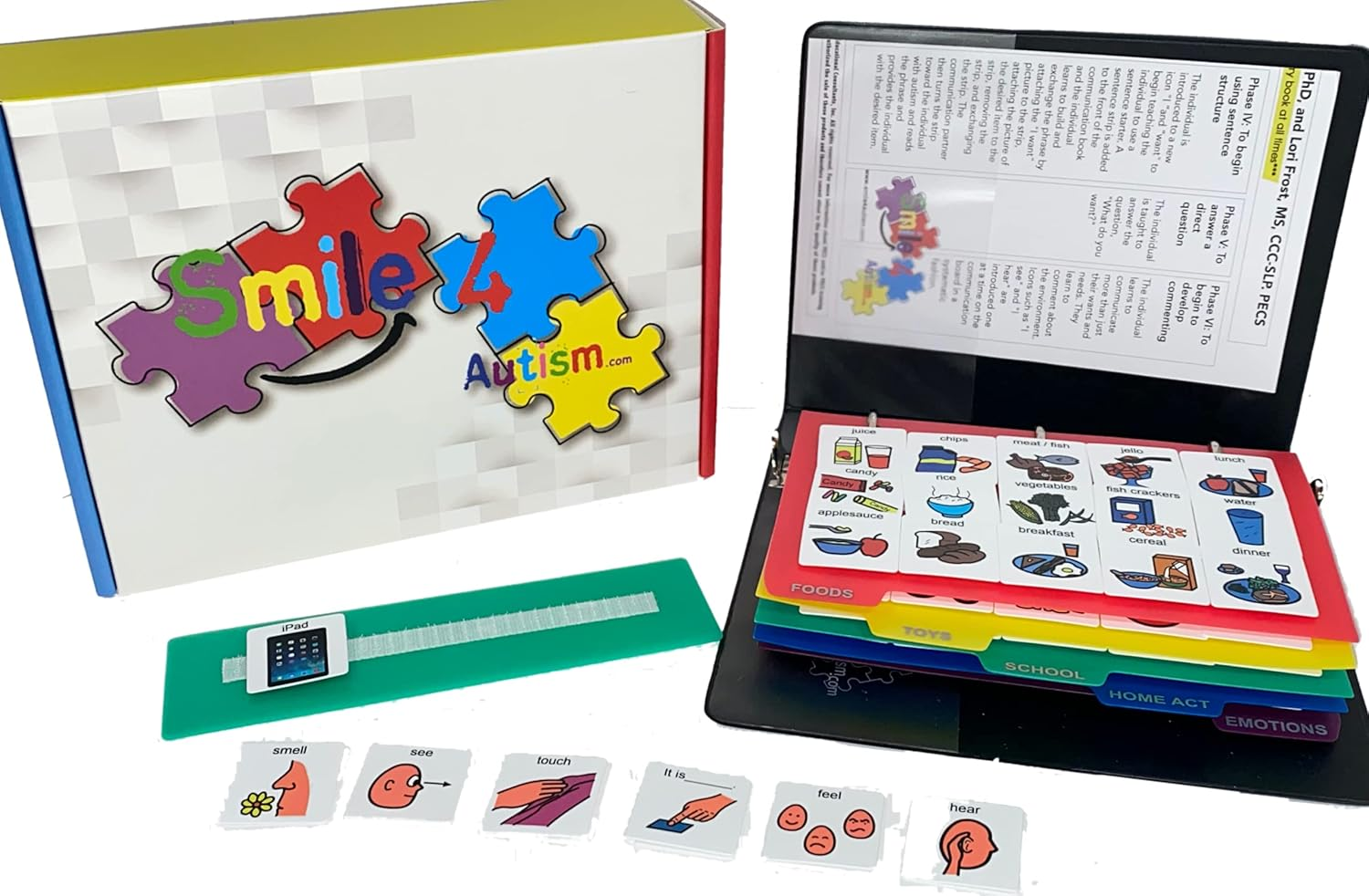 Smile4Autism Visual Communication Book,162 ASD Laminate Icon Picture Cards: Autism Language Vocabulary, Speech Articulation Therapy, ADHD & Aprexia Learning (Laminate Cartoon Book) image number 2