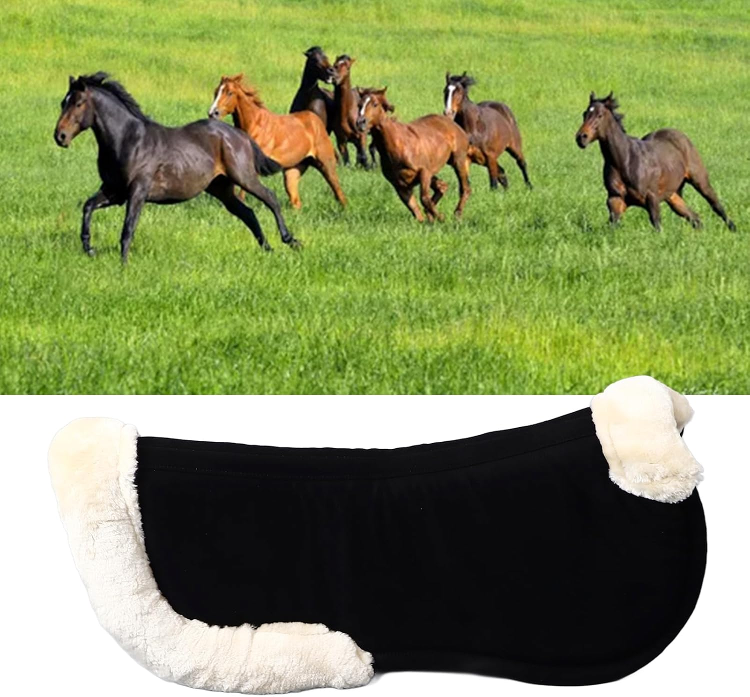 Horse Saddle Pad, Shock Absorbing, Sweat Absorbing, Balance, Slip , Equestrian Supplies, Multipurpose image number 1