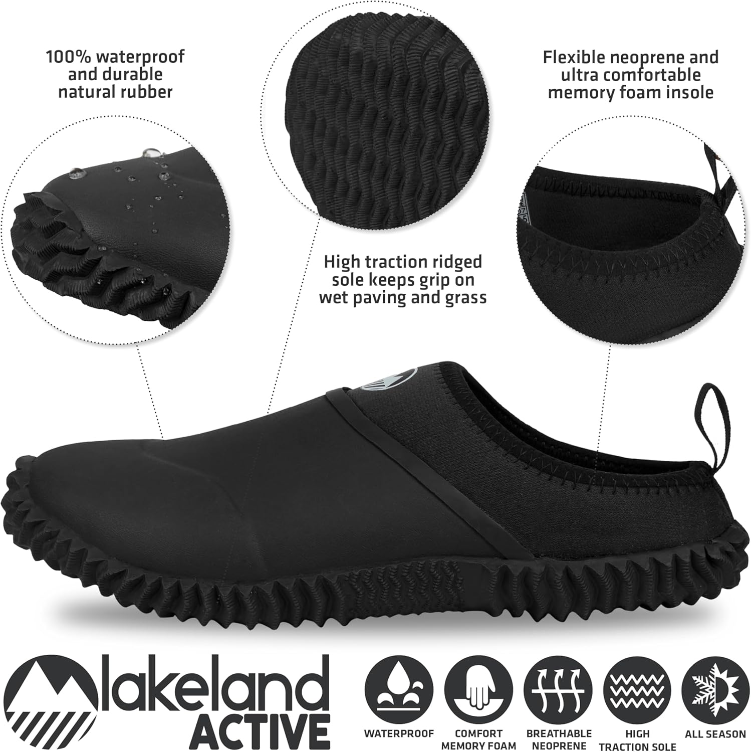 Lakeland Active Men&rsquo;S Appleby Backless Gardening Clogs with Neoprene Lining & Memory Foam Insole image number 1