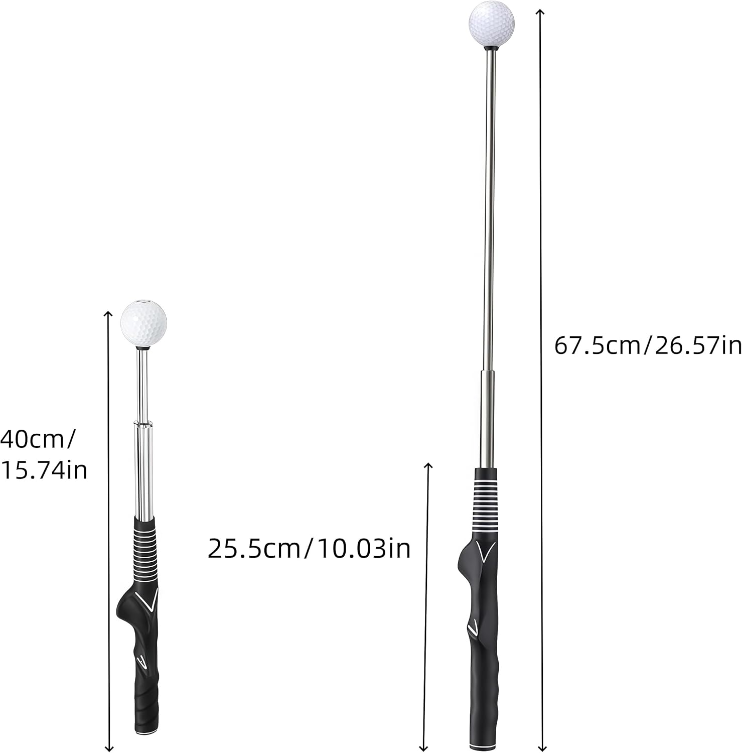 Retractable Golf Swing Trainer Aid,Golf Swing Trainer for Warm-Up,Tempo Training for Chipping Hitting,Right-Handed Golf Club for Accurate Swing Practice,Indoor&Outdoor Practice