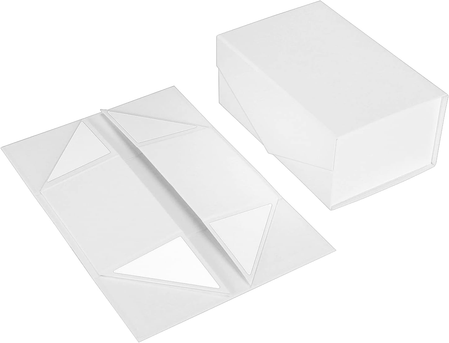5Pcs Gift Boxes with Lids for Presents, White Boxes for Bridesmaid Proposal and Groomsme for Bridal Showers, Jewelry, Watches, and Elegant Gift Presentations, Magnetic Closure Box (White, 31X20X10Cm, 5PCS)