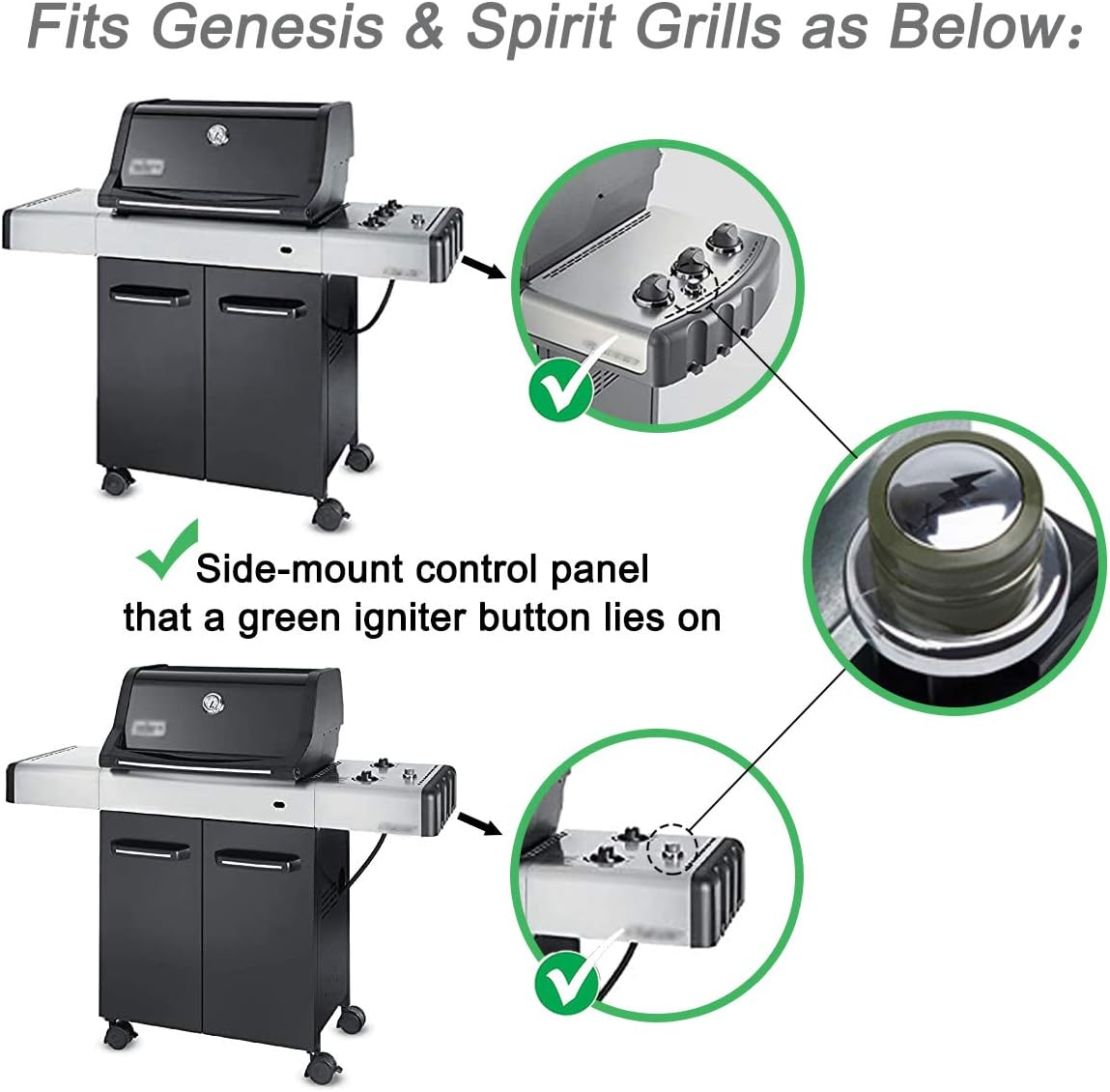 1819-51 & 1836-32 Universal Igniter Kit for Weber Genesis & Spirit Side-Control Grills 200/300 Series, 91360 67847 67726 Parts, E/S-210 310 320 Starter Kit, 2-Outlet Ignition Replacement 81315 image number 3
