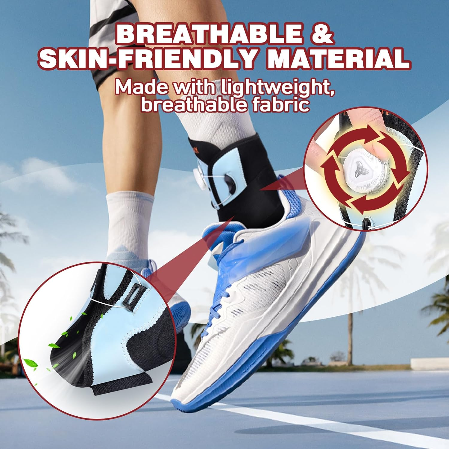 Ankle Brace for Sprained Ankle, Adjustable Knob Support with Removable Metal Splints, KTQUICK Breathable Ankle Stabilizer for Unsex, Pain Relief for Swelling, Injury Recovery&Sports,S(Shoes 5&lsquo;&rsquo;-8.5&lsquo;&rsquo;) image number 6