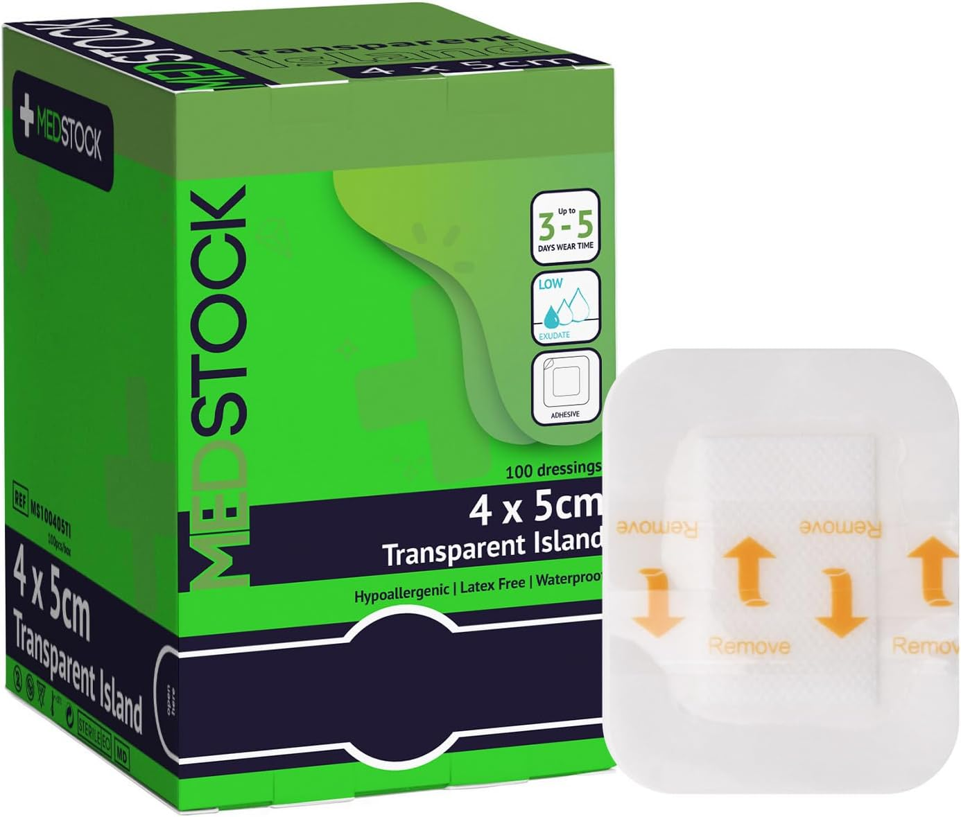 MEDSTOCK Transparent Island Dressing, 10CM X 20CM, 50 Count, Waterproof Dressing, Polyurethane Coat, Highly Breathable, Medical Grade, Acrylic Adhesive, Waterproof, Wound Monitoring and Healing image number 4