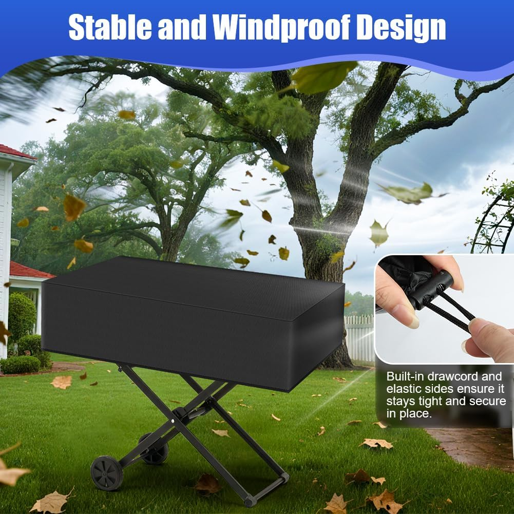 OFFCUP Weatherproof Grill Cover, 210D Oxford, Gas Grill Cover, Tear-Resistant BBQ Cover, Windproof, Uv-Resistant, Rust and Mould (70 X 47 X 30 Cm) - 106X58X46Cm image number 2