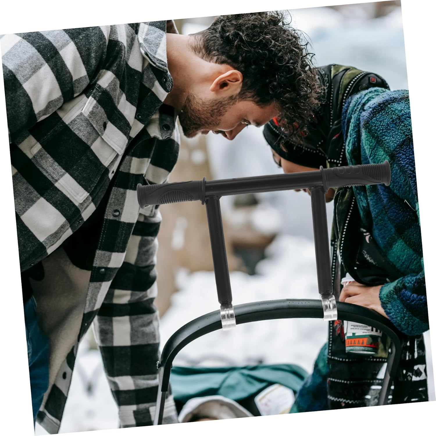 Iplusmile Stroller Handle Extender with Ergonomic Design Height for Comfortable Pushing Textured Grip for Stroller Accessory for Parents of All image number 4