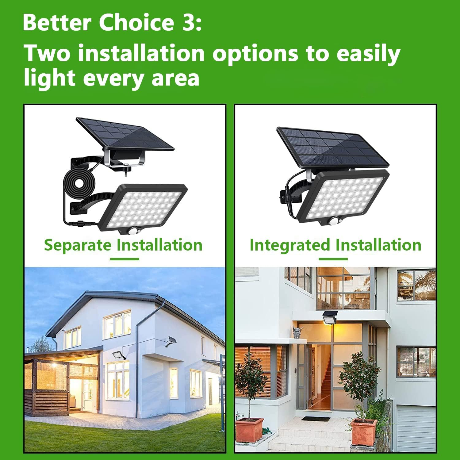 Solar Lights Outdoor IP65 Waterproof Solar LED Flood Light, Large Solar Garden Lights for Indoor and Outdoor,Solar Motion Sensor Light image number 6