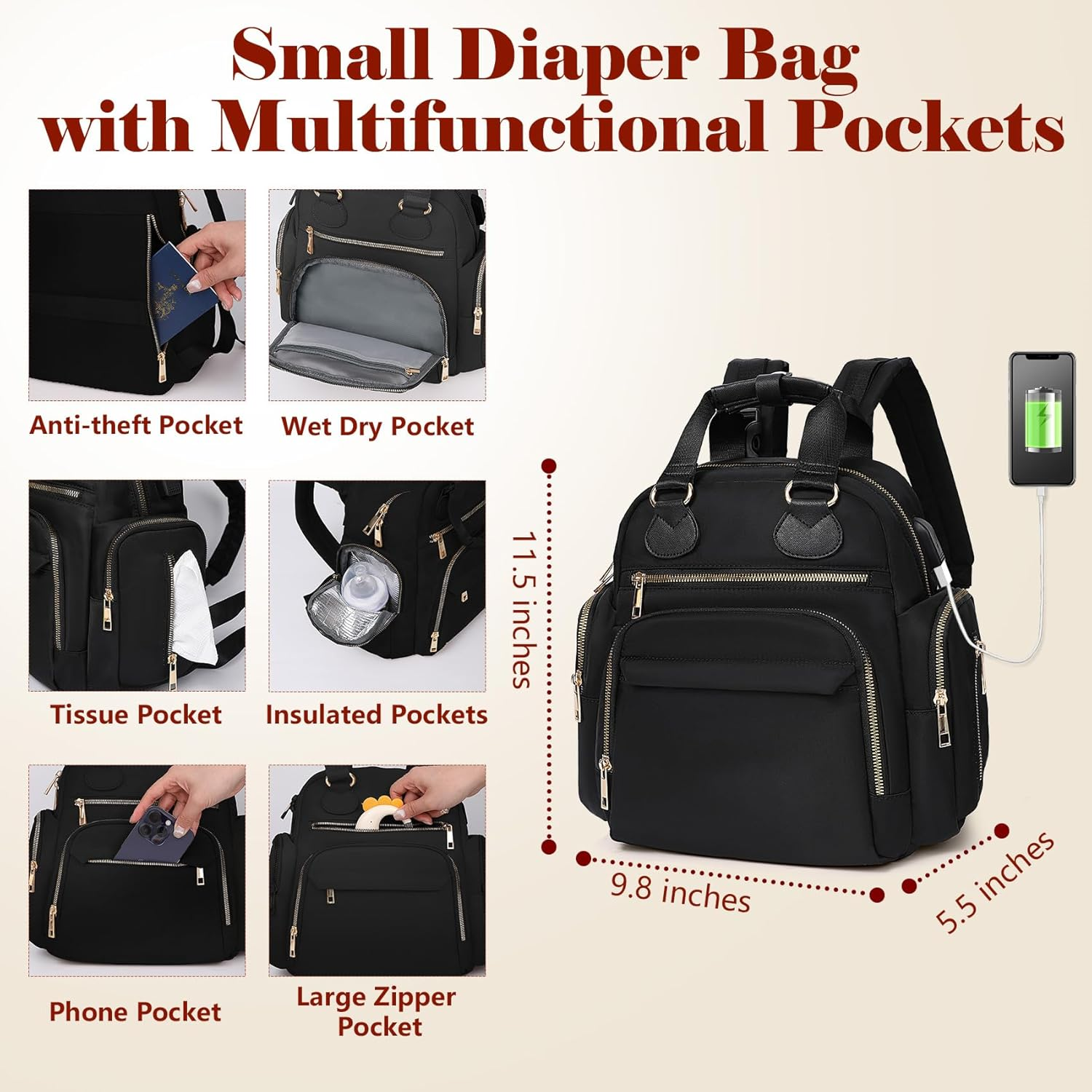 Baby Diaper Bag Backpack image number 4