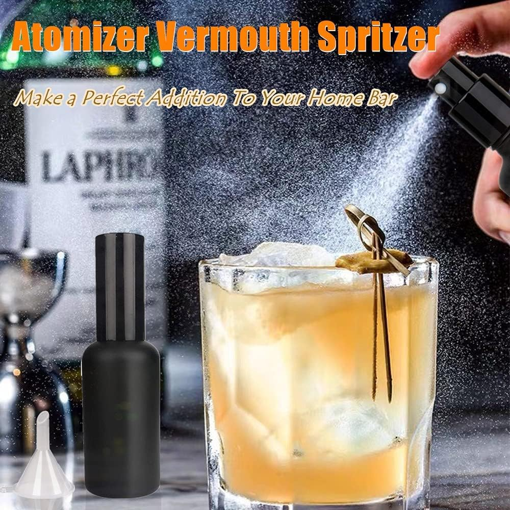 Absinthe Spritzer Cocktail Atomizer Cocktail Spray Bottle Vermouth Sprayer Martini Atomizer Bar Mister 2Pack 1.7Oz/50Ml with Funnel image number 2