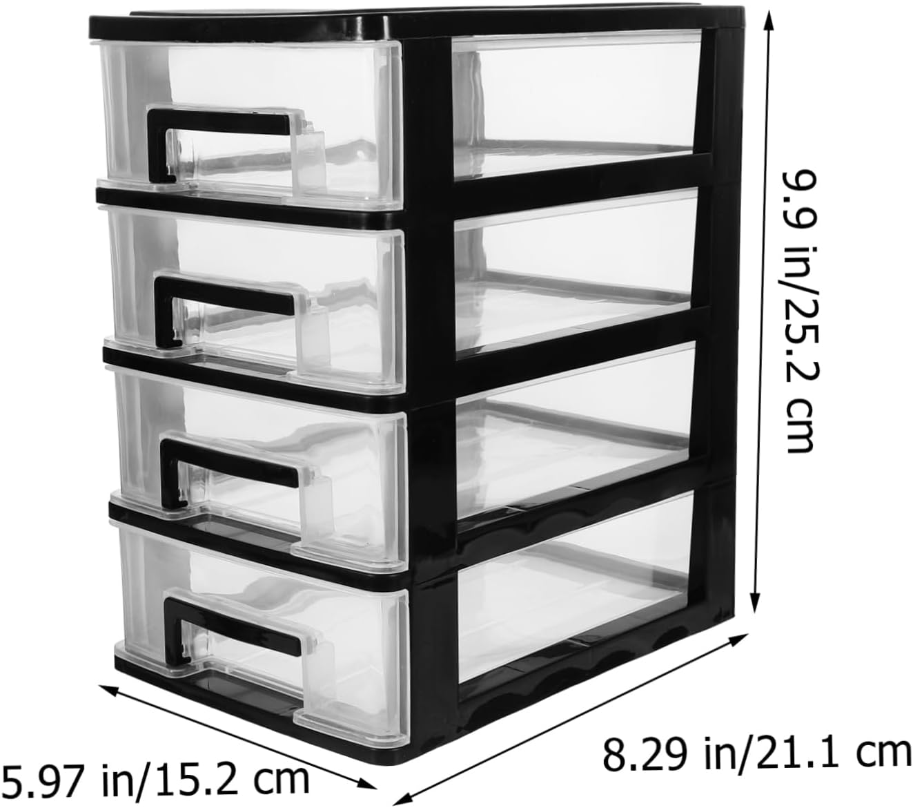 Beavorty 4-Layer Desktop Drawer Storage Box, Plastic Sundries Holder and Cosmetics Organizer for Makeup Tools, Compact Mini Storage for Bathroom, Bedroom, and Office Use (Black image number 7