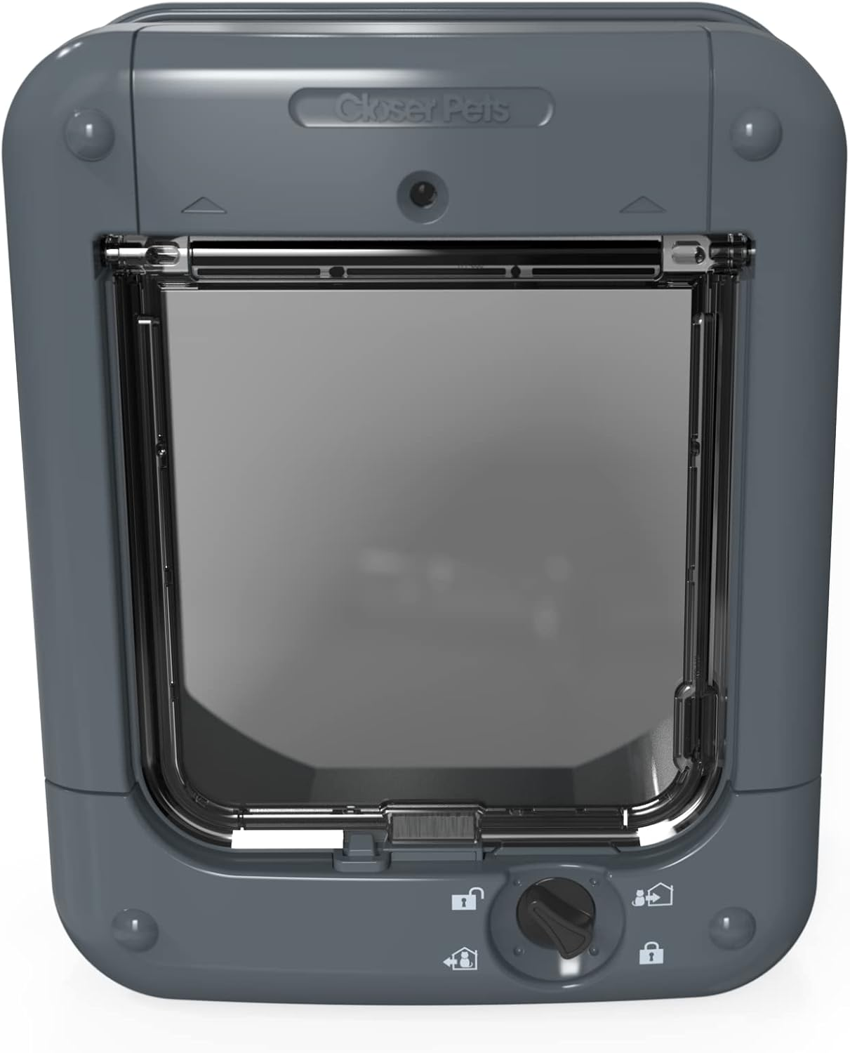 Closer Pets Microchip Activated Cat Flap for up to 30 Cats, Exclusive Entry, Fast Installation, Easy Fitting, Convenient, Tamper Proof, Weatherproof, Silent - White (Grey) image number 2