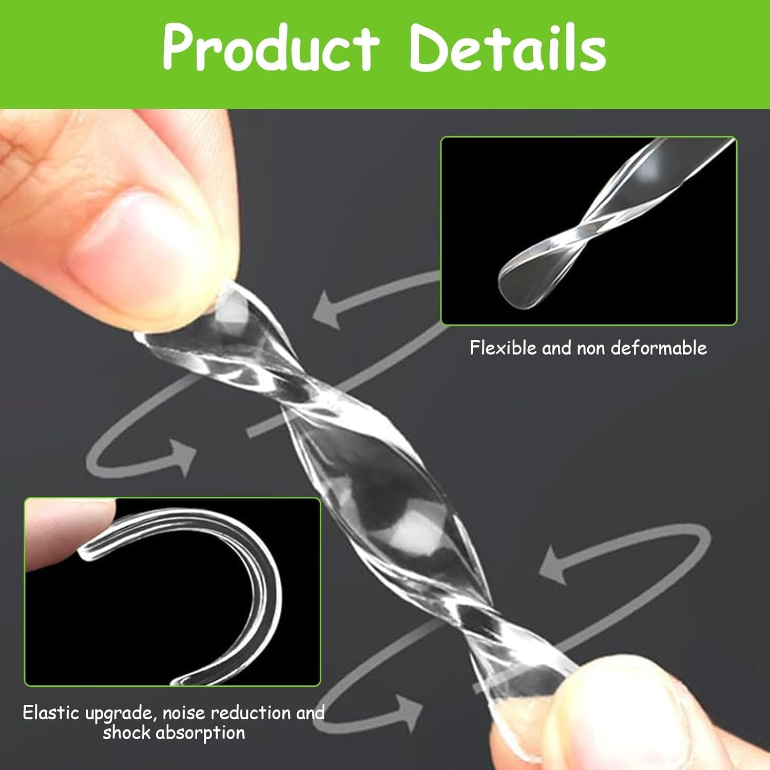 50Pcs Cabinet Door Bumper Strips Clear Table Top anti Slip Pad Furniture Rubber Bumpers Pads,Cabinet Door Bumpers Glass Table Top Pads,Adhesive Bumpers Glass Top Bumper Silicone Strip Furniture Bumper image number 4