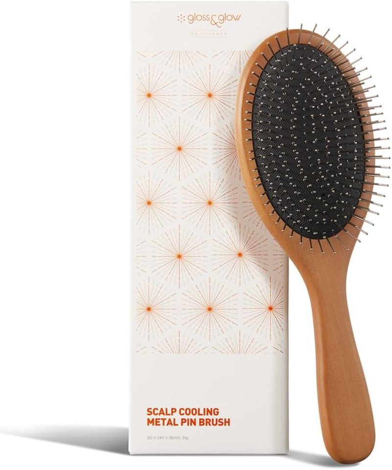 GLGL Wet Brush with Classic Wooden Handle. Detangler Hair Brush with Soft Metal Bristles & Soft Cushion Pad - Scalp Massaging Comb for Tangled and Wet Hair image number 4