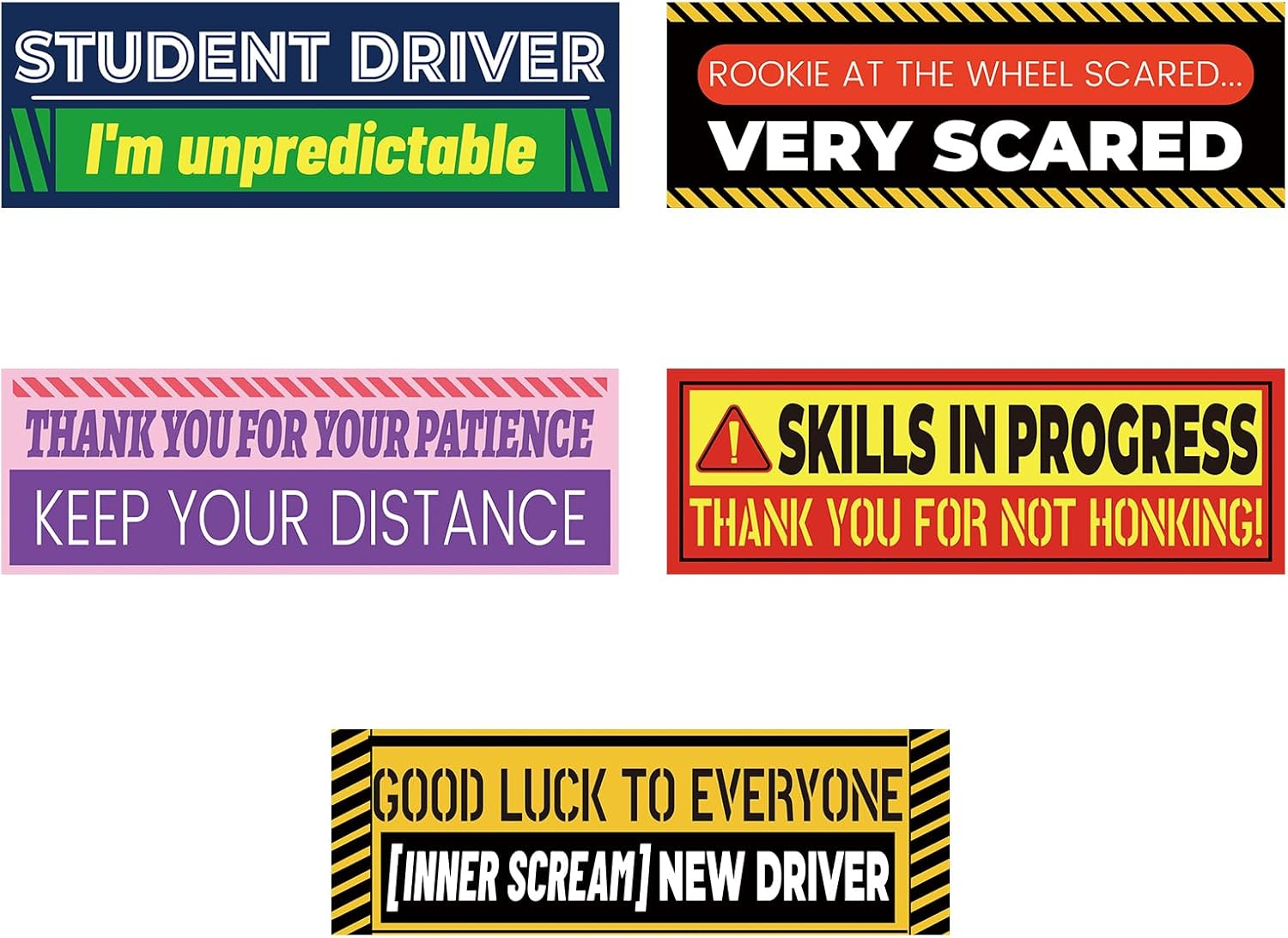 5Pcs New Driver Magnet, 9.45X3.15 Inch Reflective Magnetic Novice Driver Sign for Bumper Safety Warning Stickers for Beginners Student Car Drivers image number 6