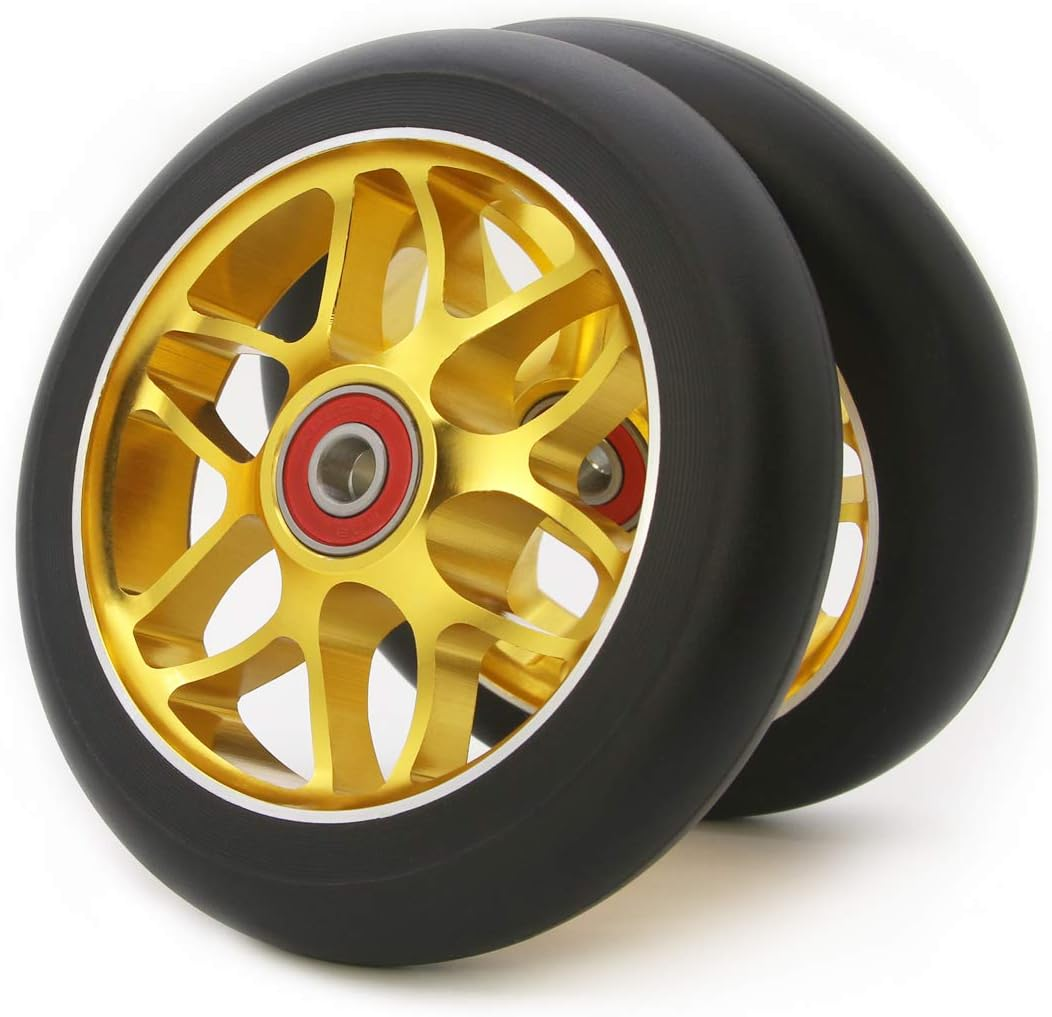 Z-FIRST 2Pcs Replacement 120Mm Pro Scooter Wheel with Abec 9 Bearings Fit for Mgp/Razor/Lucky Pro Scooters (U-Silver) image number 1