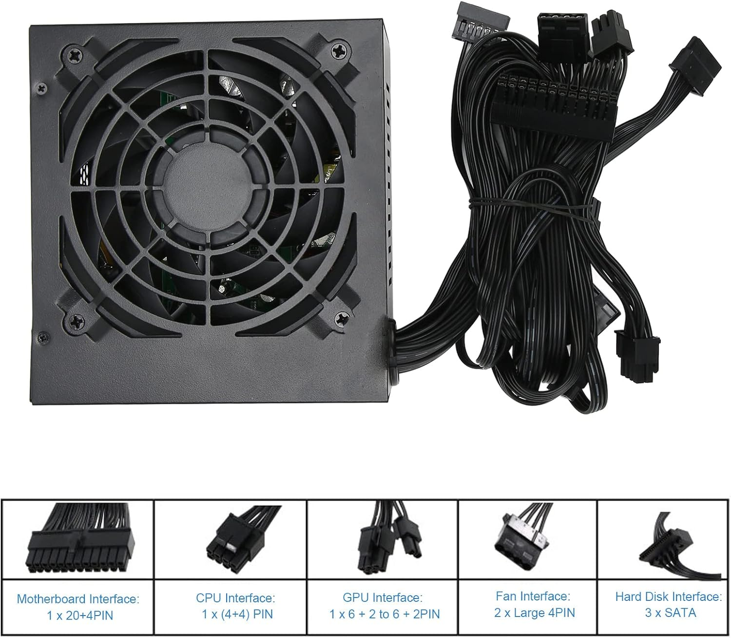 Desktop System Power, Multi Protection Auto Break 120Mm Bearing 550W Power Supply for Gaming image number 3