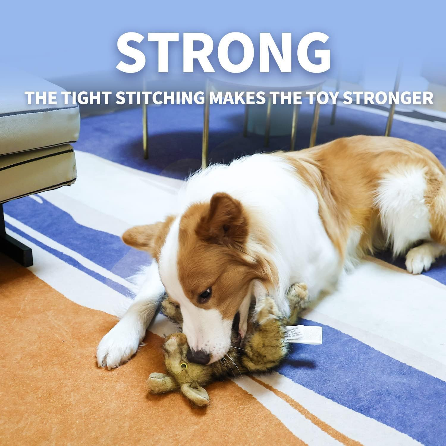 All for Paws Rabbit Dog Toy with Squeaker, 12-Inch/ 30 Cm image number 3