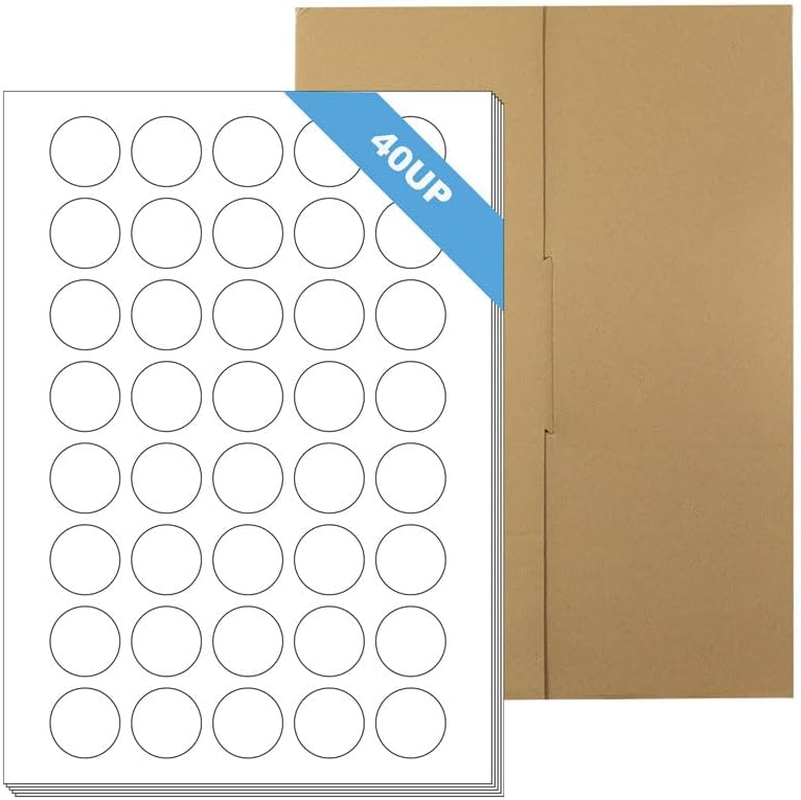 A4 Format round Labels Diameter 60Mm 12 Labels per Sheet-100 Sheets
