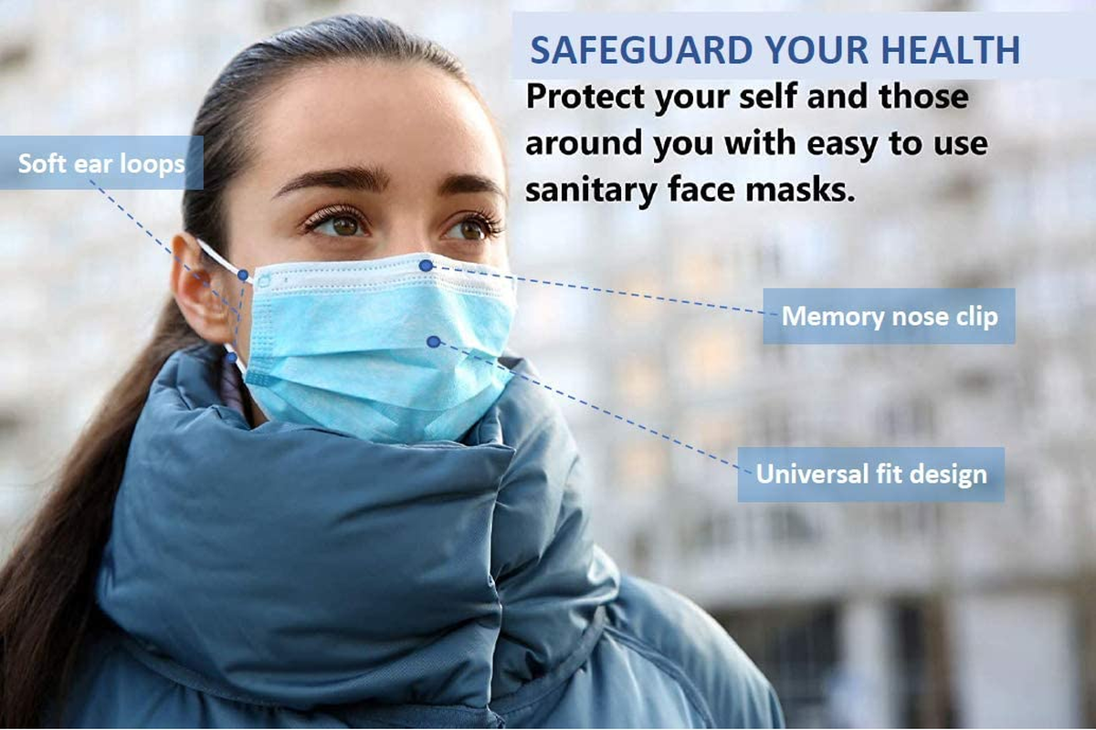 MEDCARE 50Pcs Disposable Breathable 3 Ply/Ply Face Mask Filter Protection Earlooped Australia Adult Children Blue (Shipped from Australia) image number 1