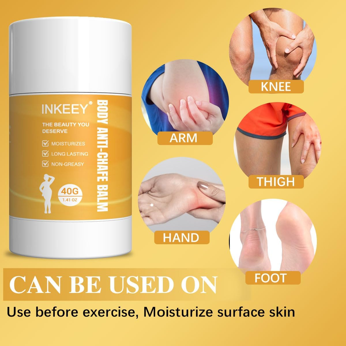 Anti Chafing Stick Chafing Cream Thigh Rescue Friction Defense anti Chafe Balm Prevent Rubbing Dry Skin for Wear, and Damage - for Feet, Chest, Buttocks, Groin, Arms, Neck -1.5 Oz image number 4