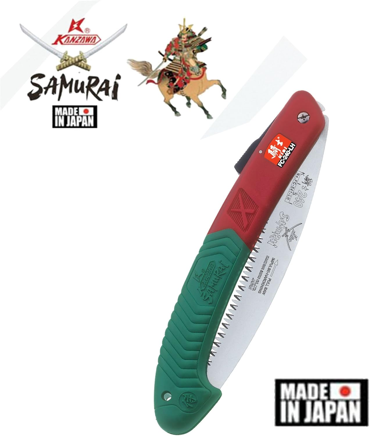 Samurai KISI FC-240-LH / 9 1/2" (24Cm) Folding Curved Blade Saw Made in Japan image number 2