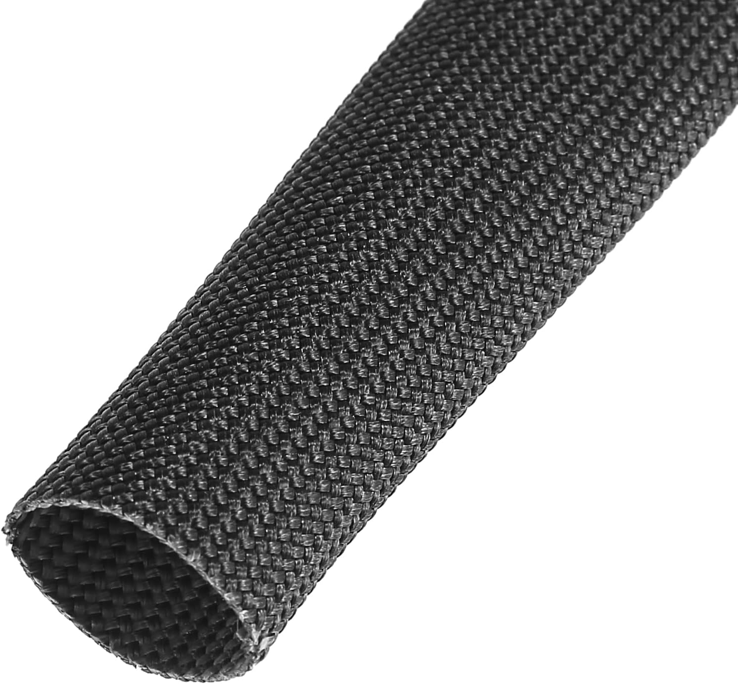 X AUTOHAUX Fiberglass Heat Wire Shield Sleeve Heat High Temp Shield Adjustable Heat Shield 3.2Ft 25Mm 1" Black for Car Wire Loom Protection image number 6