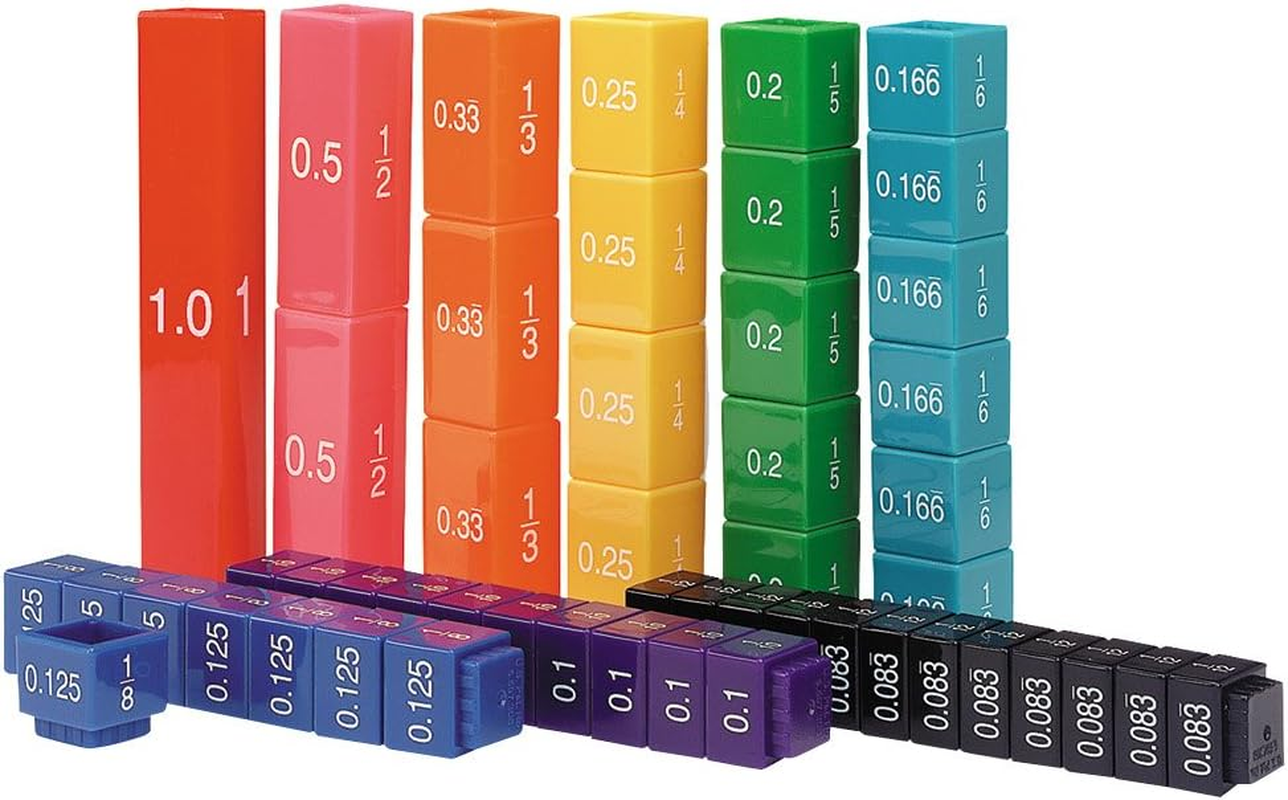 Learning Resources Fraction Tower Activity Set, Math Accessories, Base Ten Fraction, 51 Pieces, Ages 6+ image number 1