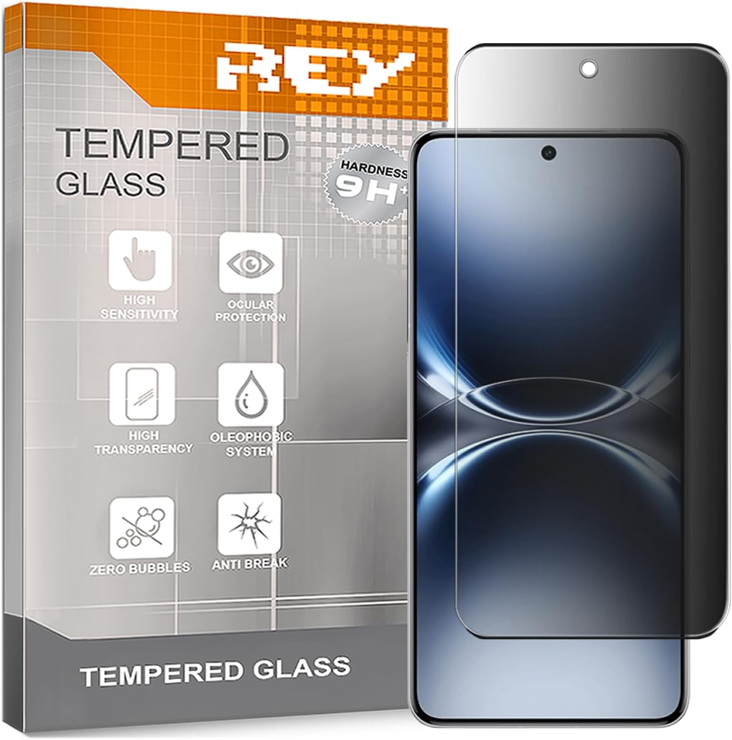 REY Anti-Spy Screen Protector for VIVO X200 Ultra, Screen Protector, Screen Protector 9H+ Hardness, Anti-Scratch Oil Bubbles image number 2