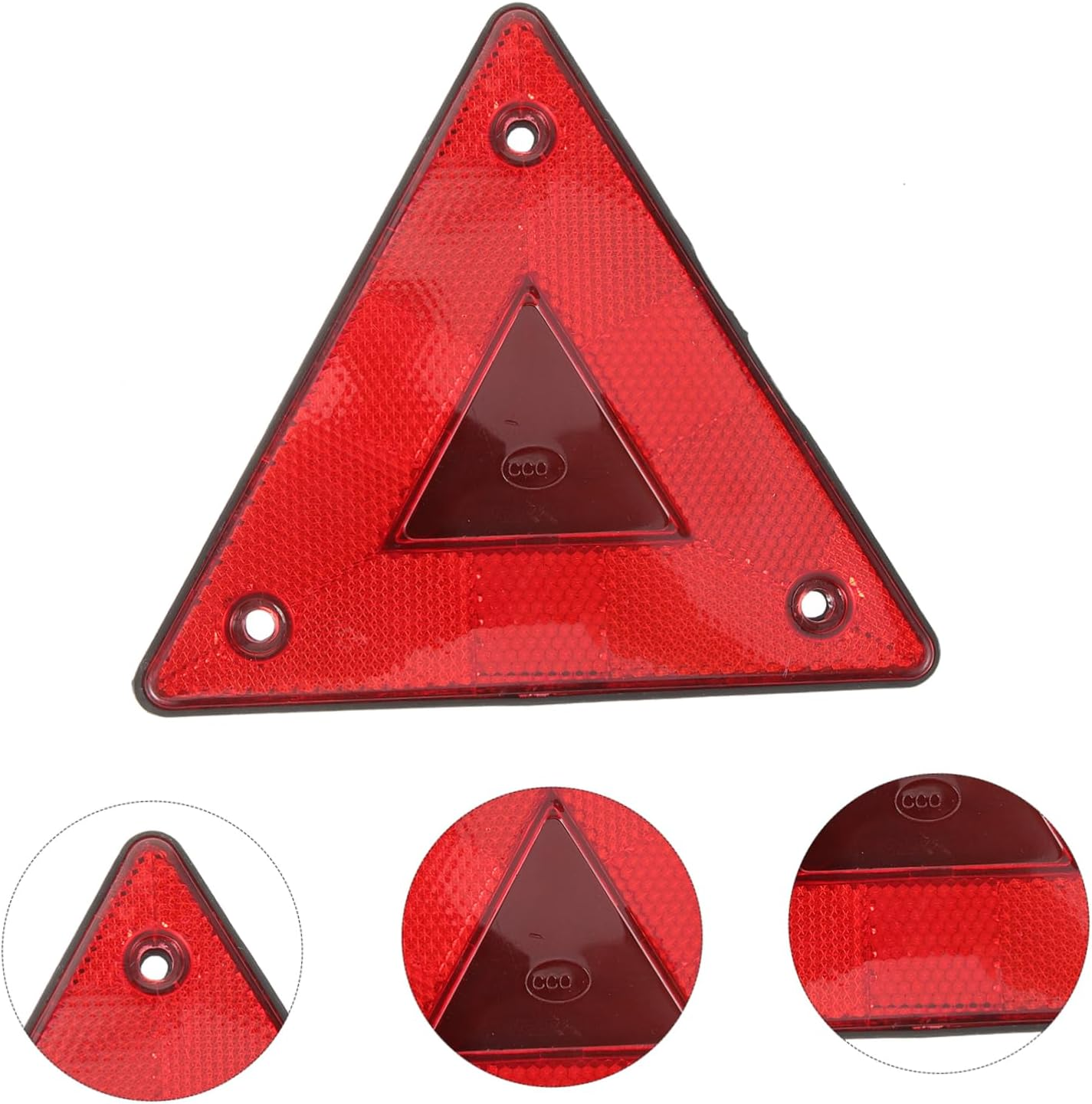 6Pcs Triangle Reflectors for Vehicle Safety Slow Moving Car Warning Signs High Visibility Reflective Triangle Kit Construction Easy Install and Replace image number 6