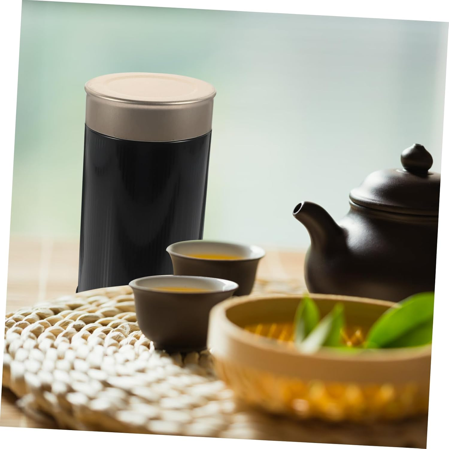 COLLBATH 6Pcs Metal Tea Tins for Loose Tea Storage Bag Organizers Fashionable Jars Portable Cover Rustproof for Home Office image number 5