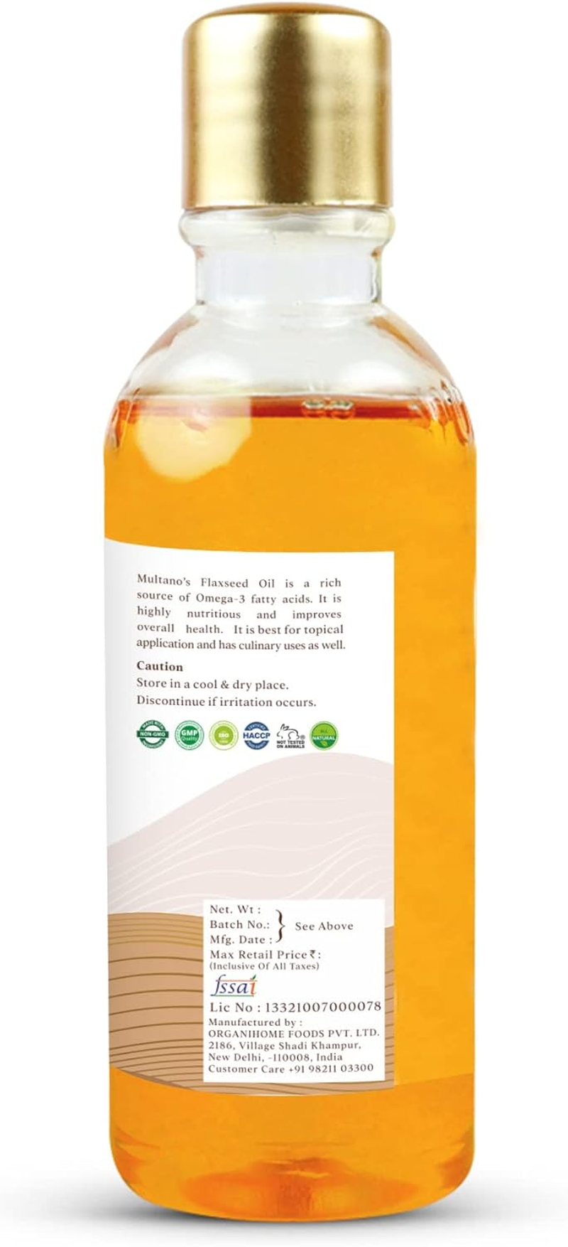 Multano Pro Pure Edible Cold Pressed Flaxseed Oil for Hair Growth & Skin Health | Alsi Ke Beej Ka Tel for Skin Care, Eyelash & Nails Care Oil (100ML) image number 1